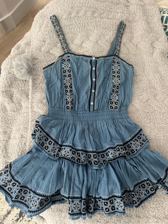 LoveShackFancy Dresses & Skirts - LoveShackFancy Blue Embroidered Mini Dress